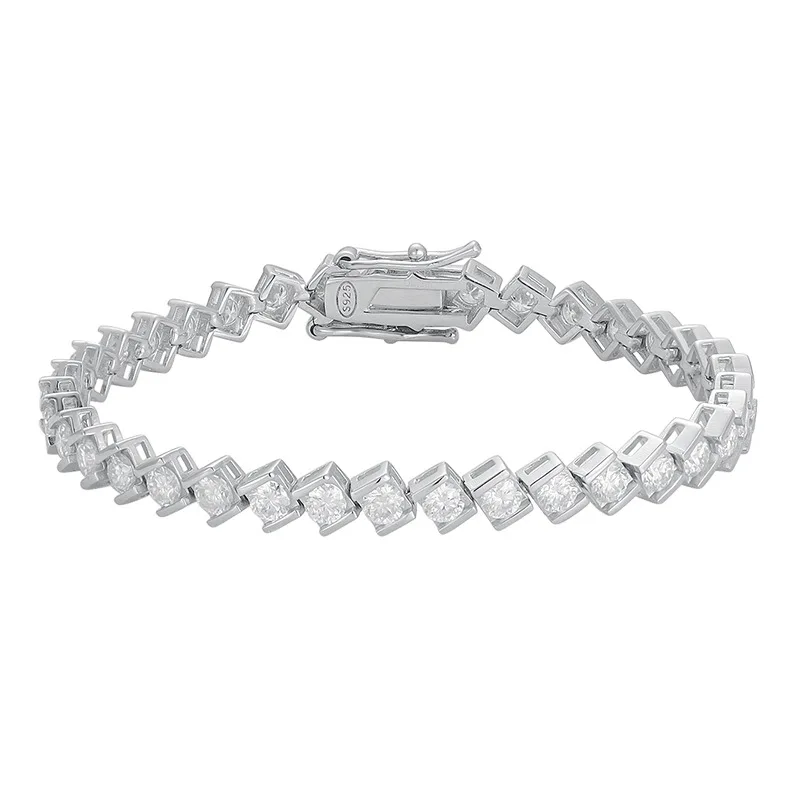 925 Sterling Silver GRA Certified Shiny Moissanite Ladies' Bracelet, Passes Diamond Test, 18K Gold Plated 100% Pure
925 Sterling Silver GRA Certified Shiny Moissanite Ladies' Bracelet, Passes Diamond Test, 18K Gold Plated 100% Pure