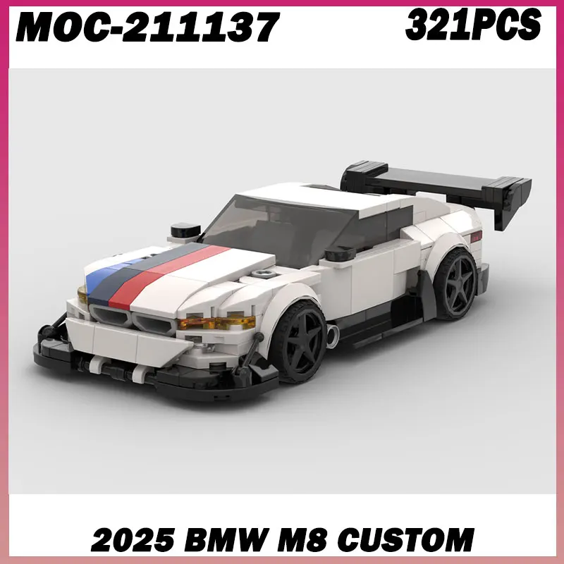 321 шт. MOC- 211137 BMW M8 2021, гоночный спортивный автомобиль на заказ, скорость автомобиля, чемпион гонщик, строительные блоки, кирпич, креативные гаражные игрушки
321 шт. MOC- 211137 BMW M8 2021, гоночный спортивный автомобиль на заказ, скорость автомобиля, чемпион гонщик, строительные блоки, кирпич, креативные гаражные игрушки