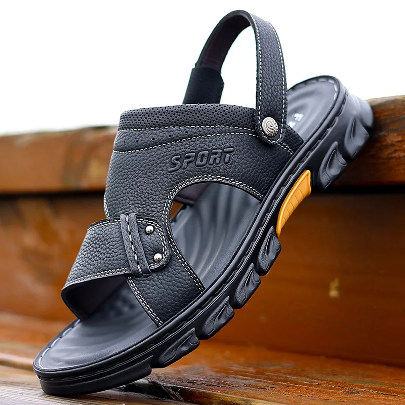 Sandals cowhide leather breathable soft sole one pedal dual purpose driving dad shoes wear casual beach shoes
Sandals cowhide leather breathable soft sole one pedal dual purpose driving dad shoes wear casual beach shoes