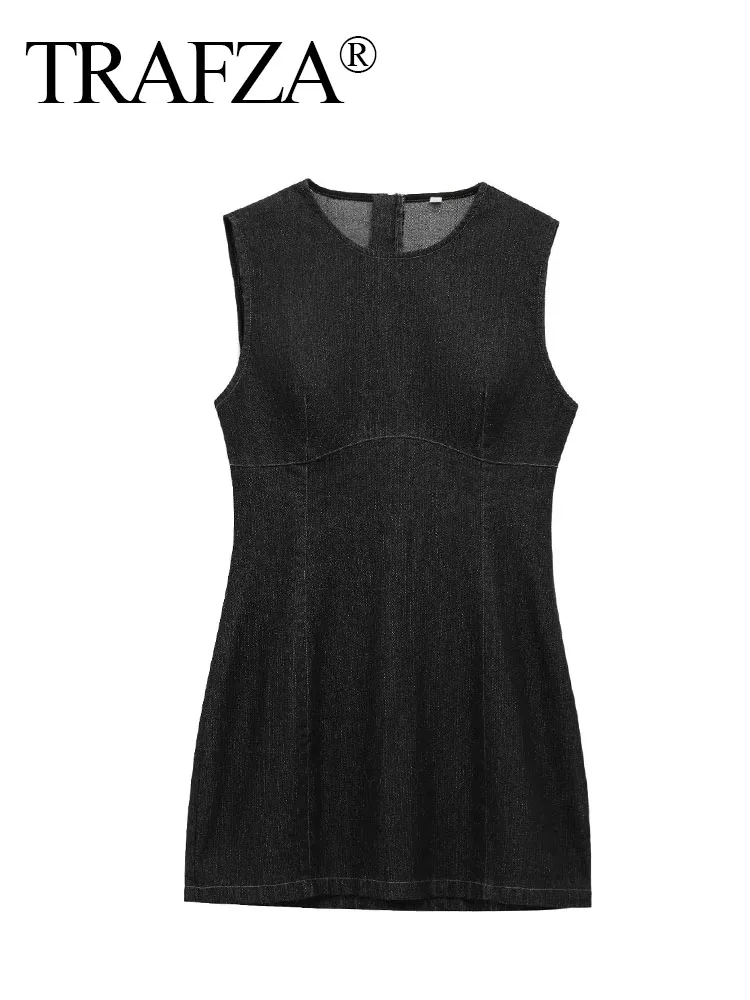 TRAFZA Elegant Woman Back Zipper Solid Slim Party Mini Dress Women's Summer Chic O-Neck Sleeveless Sexy Short Dress Mujer
TRAFZA Elegant Woman Back Zipper Solid Slim Party Mini Dress Women's Summer Chic O-Neck Sleeveless Sexy Short Dress Mujer