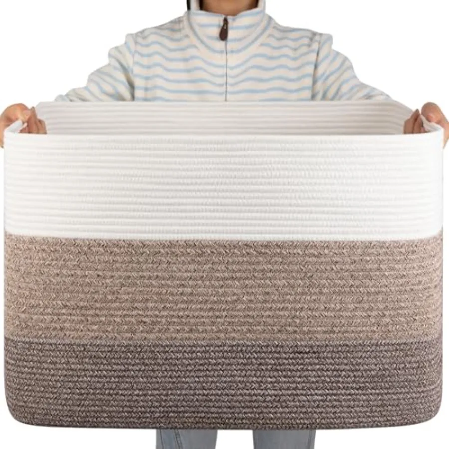 OIAHOMY 108L Large Cotton Rope Basket, Rectangle Woven Baskets for Storage, Nursery Blanket Storage Living Room, Toy Basket wit
OIAHOMY 108L Large Cotton Rope Basket, Rectangle Woven Baskets for Storage, Nursery Blanket Storage Living Room, Toy Basket wit