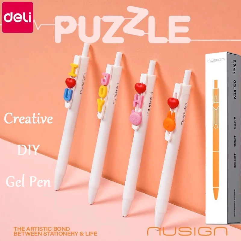 Deli Fun Настраиваемая гелевая ручка Fine Dual ST Tip Soft Rod Creative Heart Puzzle Черные ручки для подписи Kawaii Учебные офисные принадлежности
Deli Fun Настраиваемая гелевая ручка Fine Dual ST Tip Soft Rod Creative Heart Puzzle Черные ручки для подписи Kawaii Учебные офисные принадлежности