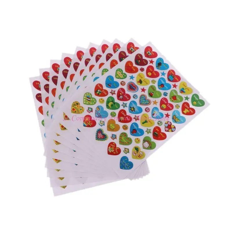 85AE 10Sheets School Reward Heart Stickers Eco-Friendly Easy Peel Off Educational Sticker Self-Adhesive Stationery Kids Favor
85AE 10Sheets School Reward Heart Stickers Eco-Friendly Easy Peel Off Educational Sticker Self-Adhesive Stationery Kids Favor