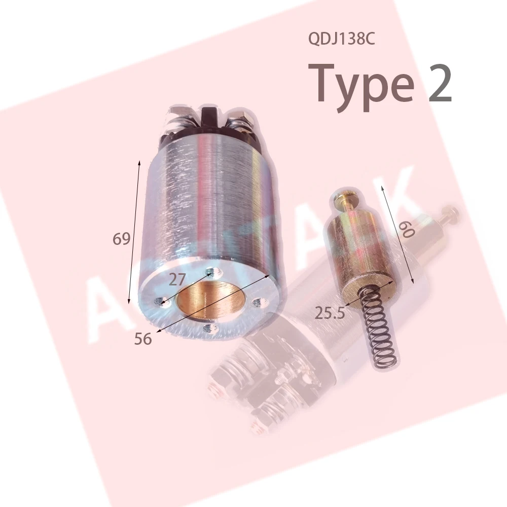 Solenoid for starter motor QD138C, please choose type 1 or type 2 according to your solenoid type
Solenoid for starter motor QD138C, please choose type 1 or type 2 according to your solenoid type