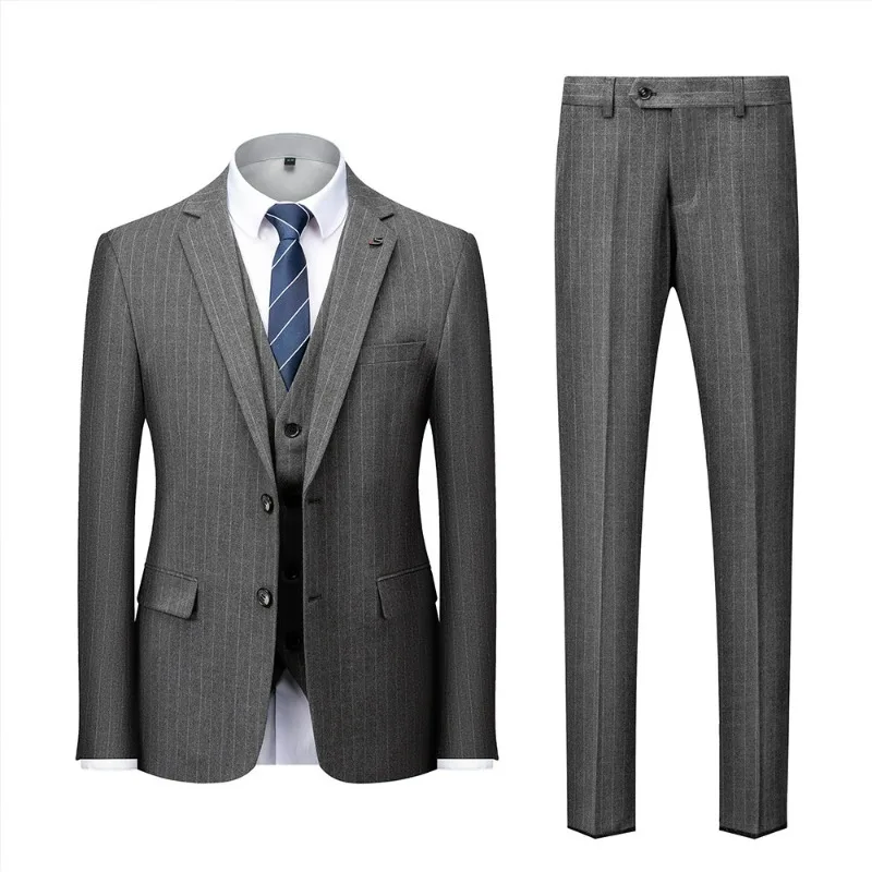 KIDWHXR Men Suit Outfit Fashion Striped Blazer Male Single-breasted Vest Straight-leg Pant Man British Style Wedding 3-piece Set
KIDWHXR Men Suit Outfit Fashion Striped Blazer Male Single-breasted Vest Straight-leg Pant Man British Style Wedding 3-piece Set