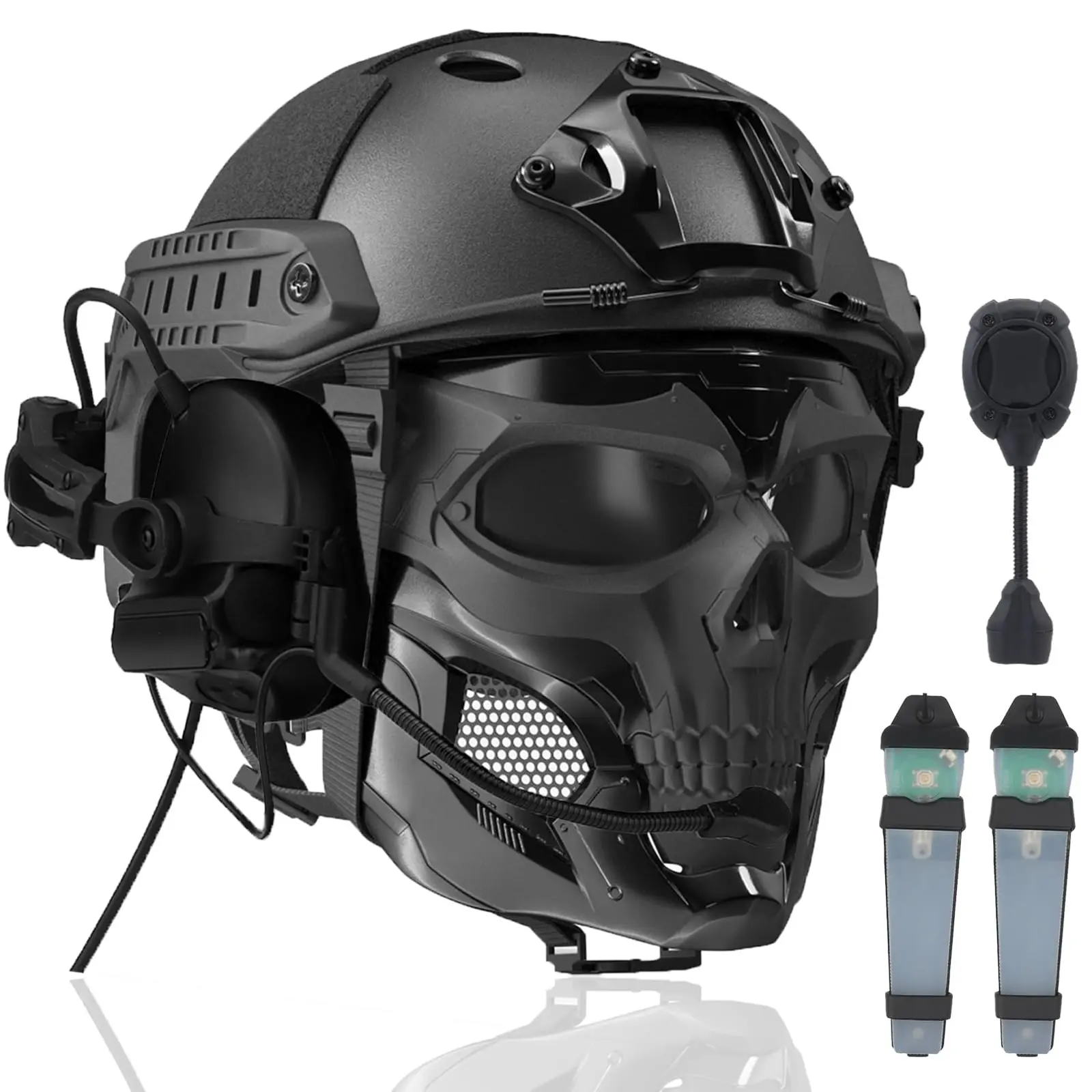 Airsoft Fast Helmet Set Adjustable Tactical Paintball Helmet with Military Headset Skull Mask Memory Foam Pad for Adult Teenager
Airsoft Fast Helmet Set Adjustable Tactical Paintball Helmet with Military Headset Skull Mask Memory Foam Pad for Adult Teenager