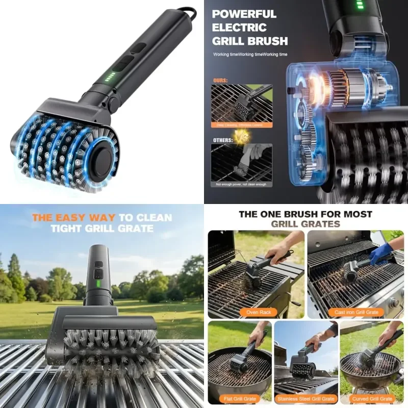 Electric Grill Brush for Outdoor Electric Grill Cleaner with 2 Heads 3-Speed Angle Adjust Cordless BBQ Grill Brush for 150
Electric Grill Brush for Outdoor Electric Grill Cleaner with 2 Heads 3-Speed Angle Adjust Cordless BBQ Grill Brush for 150