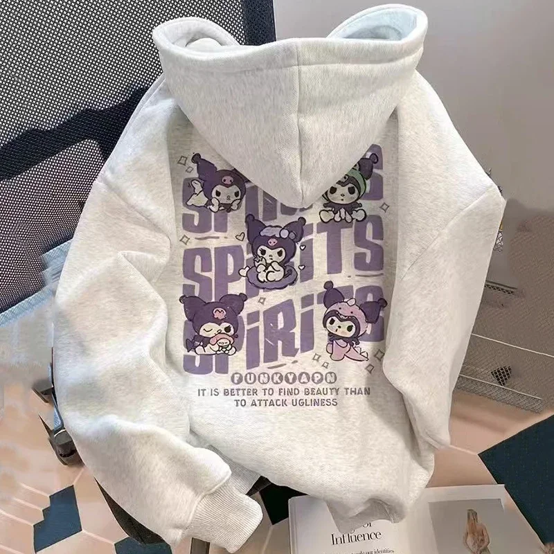 Sanrio Kawaii Kuromi Hooded Sweatshirt Anime Cartoon Fashion Exquisite Skin Friendly Plus Velvet Warmer Loose Versatile Jackets
Sanrio Kawaii Kuromi Hooded Sweatshirt Anime Cartoon Fashion Exquisite Skin Friendly Plus Velvet Warmer Loose Versatile Jackets