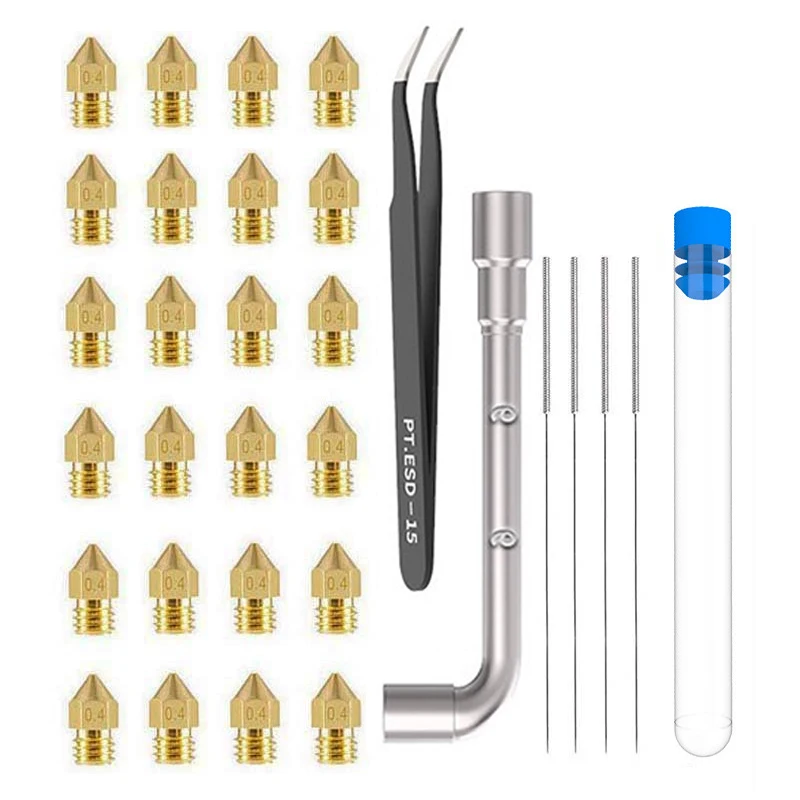 3D Printer Nozzle Cleaning Kit 31 Pcs - Socket Wrench Unclog Needle for Anycubic Extruder Tube, Ender 3/5/V2, CR-10
3D Printer Nozzle Cleaning Kit 31 Pcs - Socket Wrench Unclog Needle for Anycubic Extruder Tube, Ender 3/5/V2, CR-10