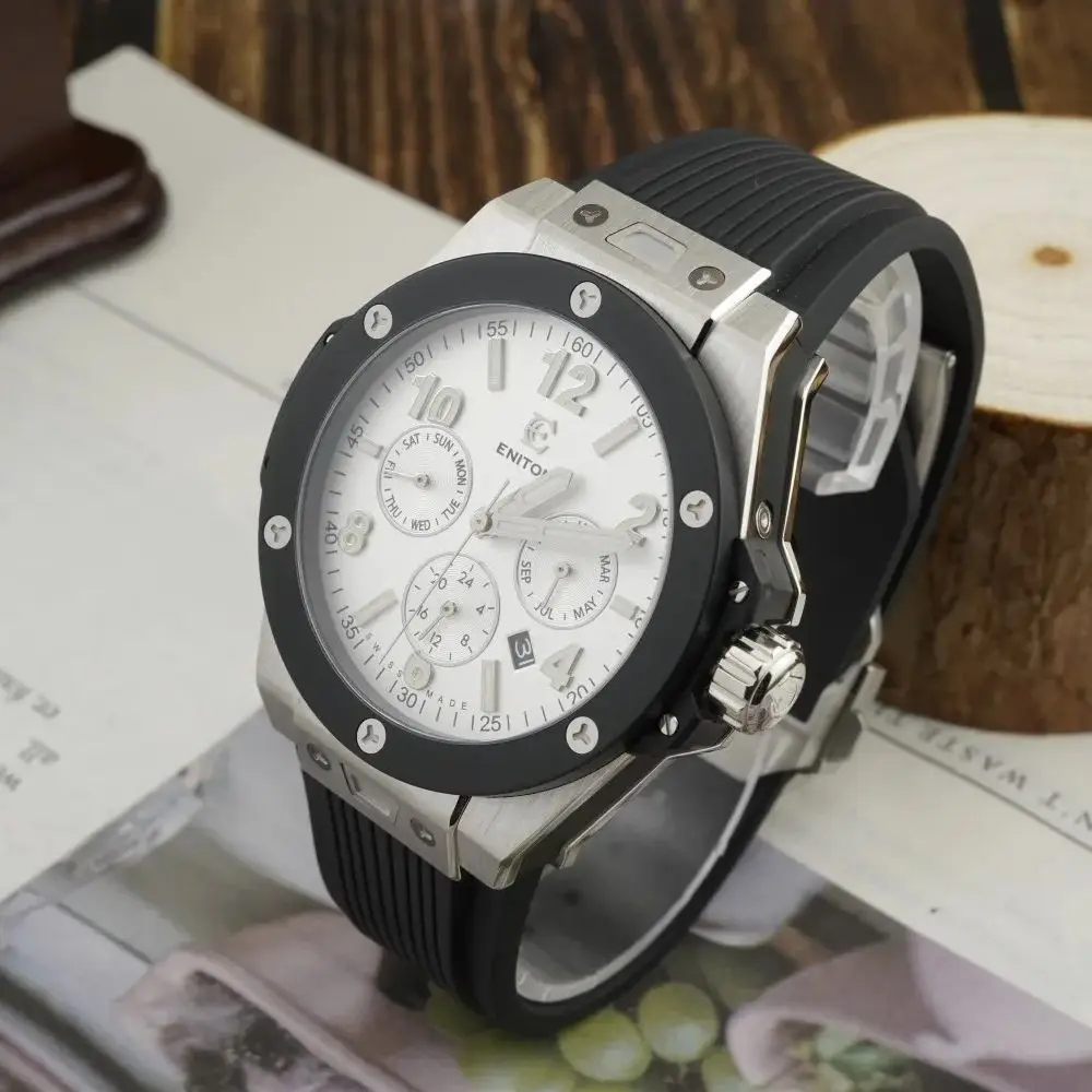 ENITON 42mm 9120 movement sapphire glass multifunctional luminous stainless steel business month display white dial men's watch
ENITON 42mm 9120 movement sapphire glass multifunctional luminous stainless steel business month display white dial men's watch