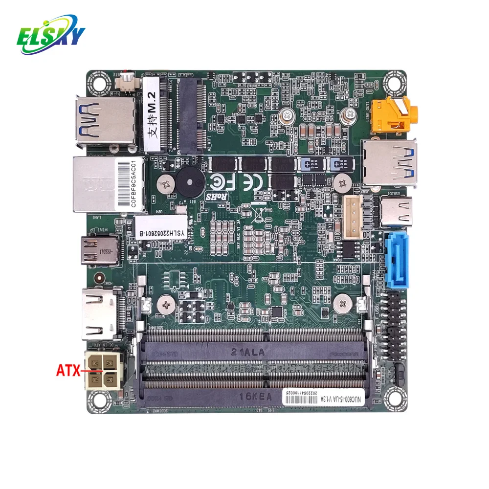 ELSKY NUC Mini Board with CPU Skylake 6th Gen Core I3 Motherboard 6100U DC_IN or 4Pin ATX M.2 2260 NUC600
ELSKY NUC Mini Board with CPU Skylake 6th Gen Core I3 Motherboard 6100U DC_IN or 4Pin ATX M.2 2260 NUC600