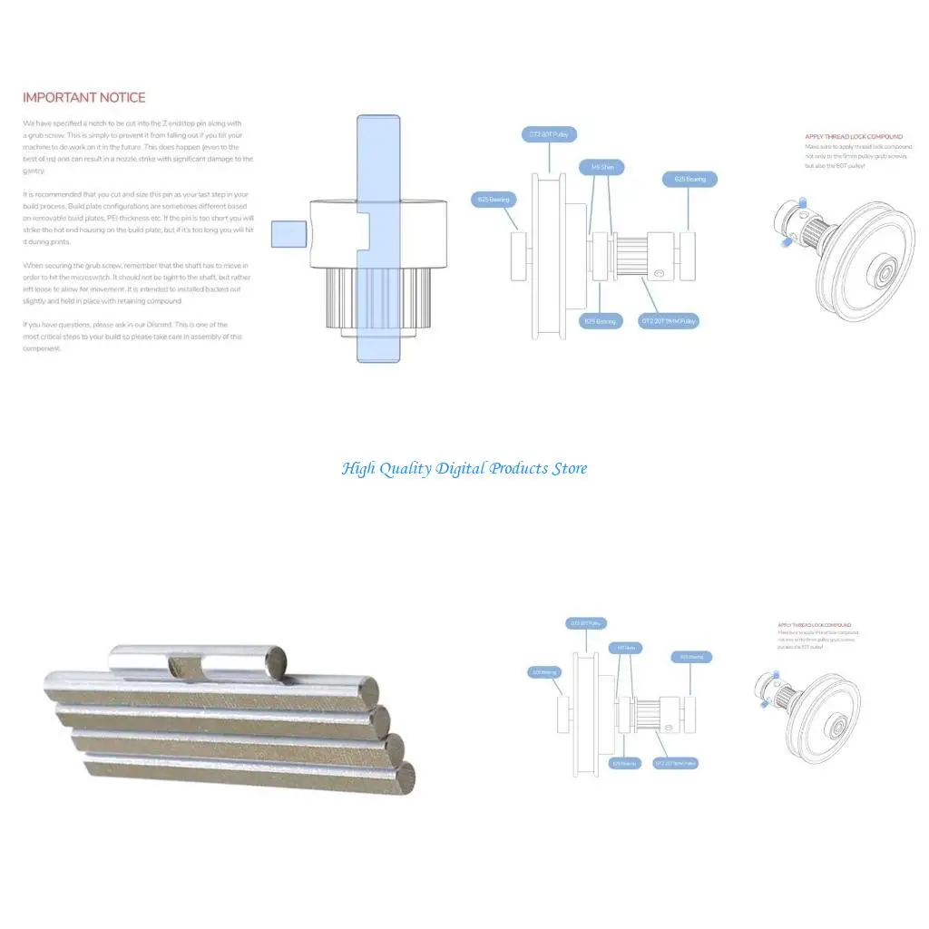 U2JE 3D Printer Accessories DAxis Synchronous Wheel Shaft for Voron 2.4 Round D Shaft
U2JE 3D Printer Accessories DAxis Synchronous Wheel Shaft for Voron 2.4 Round D Shaft