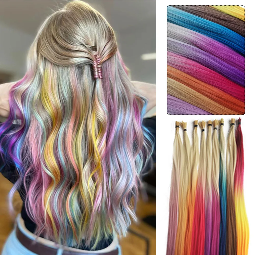 Rainbow Color Hair Extensions I-Tip Long Straight Hairpieces Synthetic Highlight Feather Micro Ring Hair Accessories Ombre Color
Rainbow Color Hair Extensions I-Tip Long Straight Hairpieces Synthetic Highlight Feather Micro Ring Hair Accessories Ombre Color
