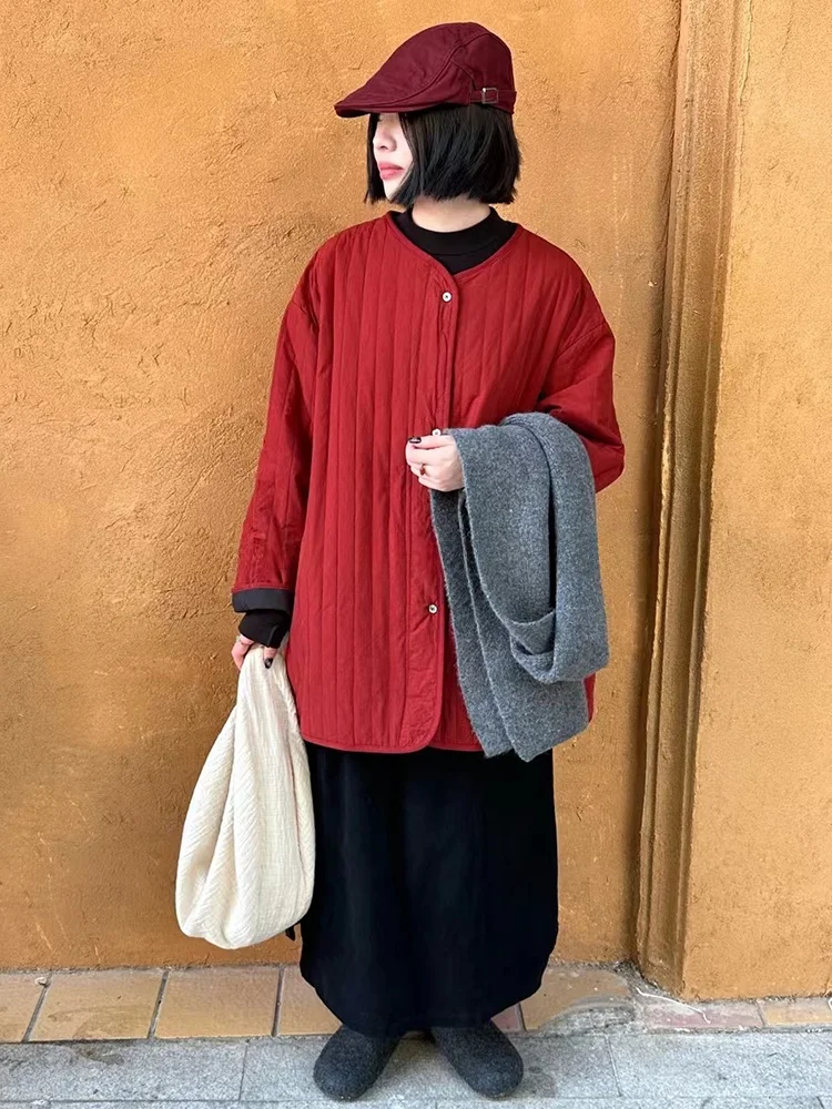 Красная вертикально-полосатая хлопковая куртка на флисовой подкладке для женщин с юбкой на пуговицах, большие размеры, осенне-зимняя мода, ретро-стиль
Красная вертикально-полосатая хлопковая куртка на флисовой подкладке для женщин с юбкой на пуговицах, большие размеры, осенне-зимняя мода, ретро-стиль