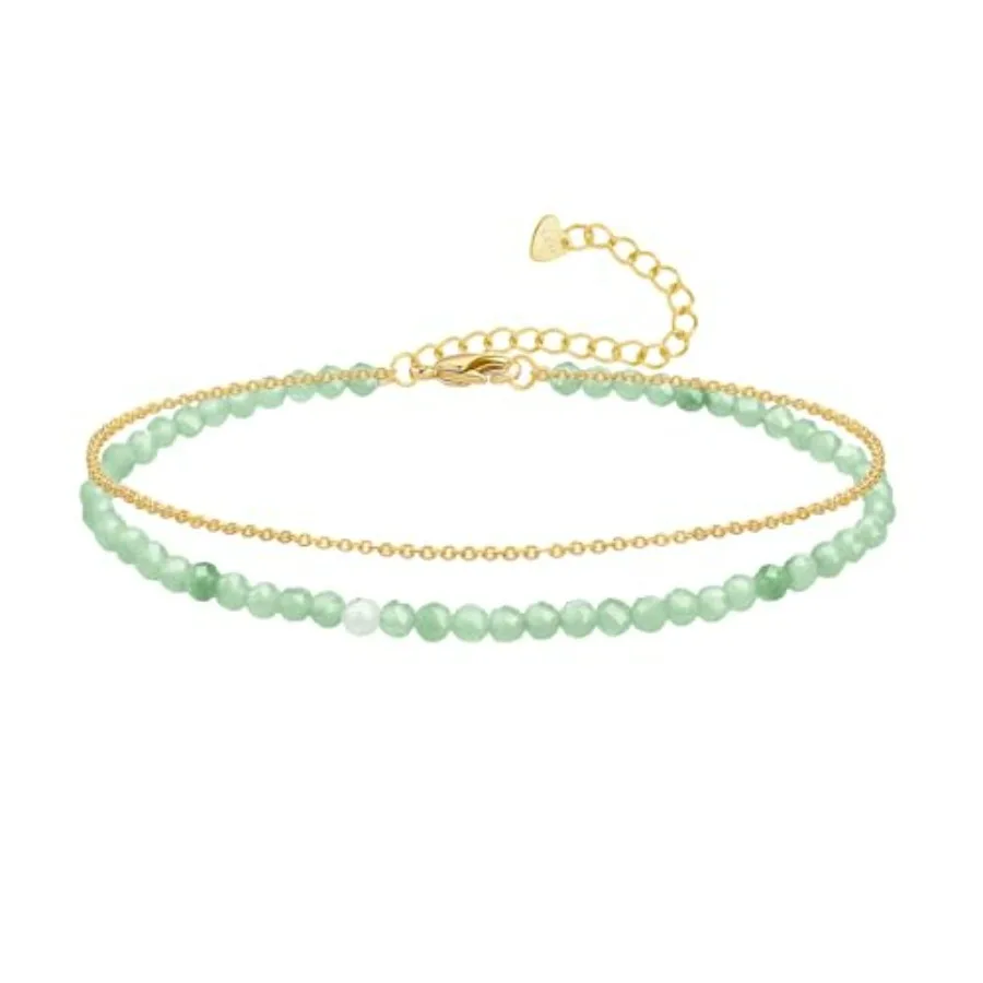 Ankle Bracelet for Women, Dainty 18k Gold Natural Stone Beaded Anklet Adjustable Double Ankle Chain Waterproof Summer Boho Feet
Ankle Bracelet for Women, Dainty 18k Gold Natural Stone Beaded Anklet Adjustable Double Ankle Chain Waterproof Summer Boho Feet