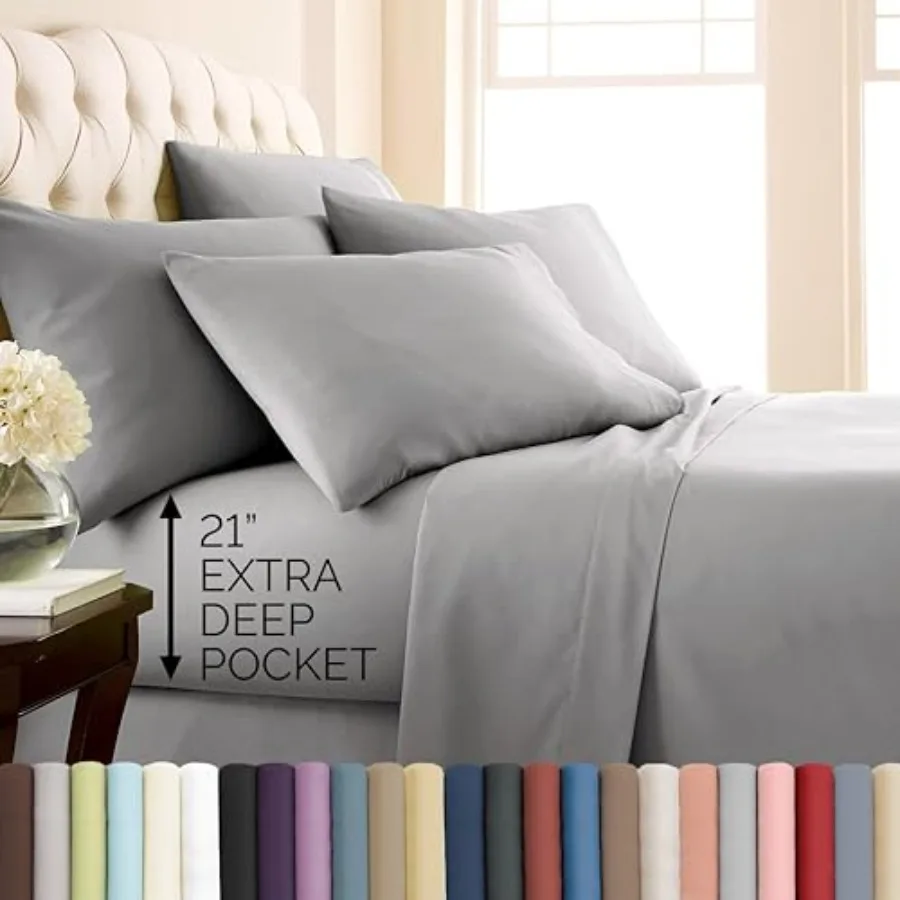 Southshore Fine Living Inc. 21 Inch Sheets Deep Pocket Set 6 Pcs Deep Pocket Sheet Set - Fitted Sheet 78"x80" - Pet Hair Resist
Southshore Fine Living Inc. 21 Inch Sheets Deep Pocket Set 6 Pcs Deep Pocket Sheet Set - Fitted Sheet 78"x80" - Pet Hair Resist