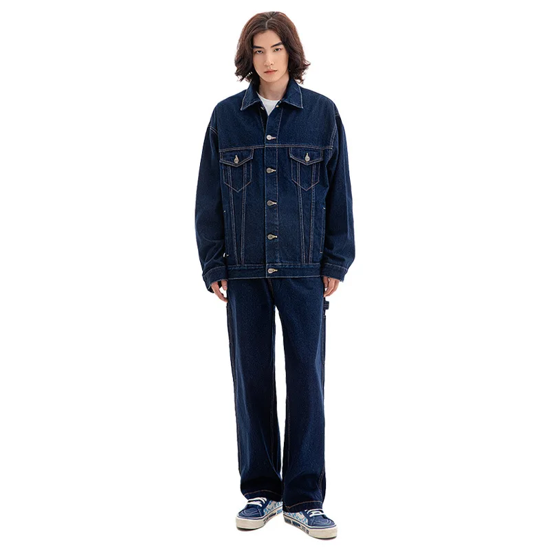 Винтажная джинсовая куртка Heavy Duty из денима второго поколения, цвет индиго, оригинальный цвет, Ame Kacci, верхняя одежда, мужская куртка для весны и осени
Винтажная джинсовая куртка Heavy Duty из денима второго поколения, цвет индиго, оригинальный цвет, Ame Kacci, верхняя одежда, мужская куртка для весны и осени