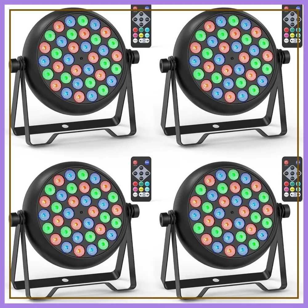 36 LED Stage Lights, RGB Par Can, DMX 512, Sound Activated, 4 Pack for Wedding, Club, Event
36 LED Stage Lights, RGB Par Can, DMX 512, Sound Activated, 4 Pack for Wedding, Club, Event