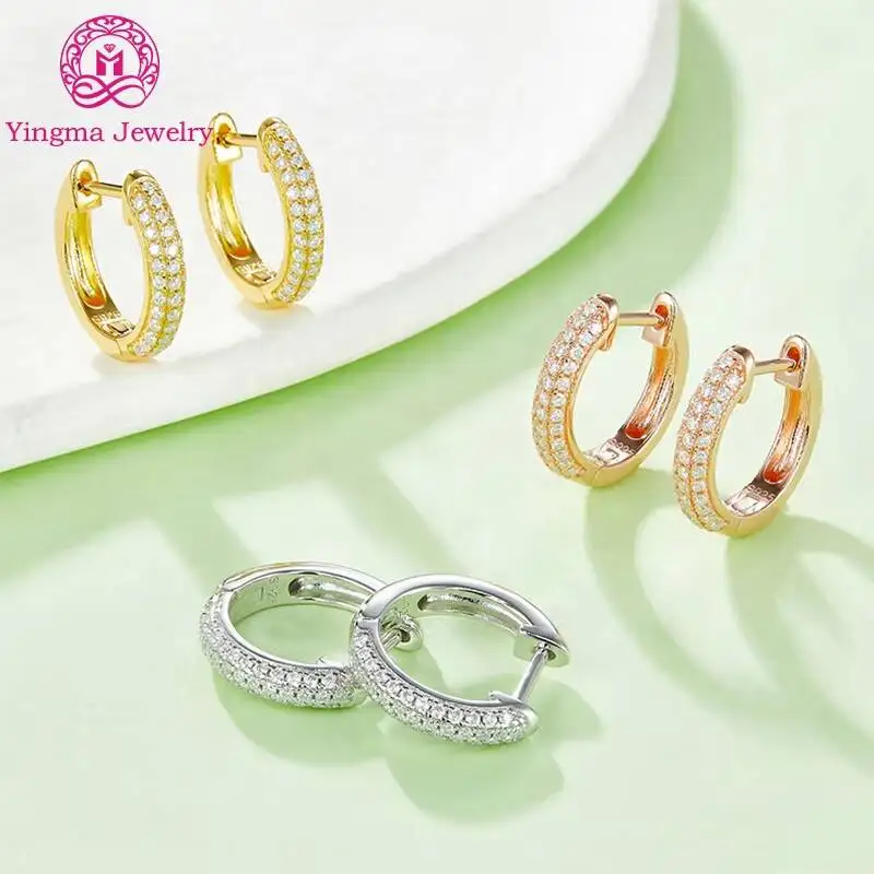 Wholesale Earrings Moissanite Women Gold Plated Hoop Earring 925 Sterling Silver VVS Moissanite Diamond Ear Stud for Brides
Wholesale Earrings Moissanite Women Gold Plated Hoop Earring 925 Sterling Silver VVS Moissanite Diamond Ear Stud for Brides