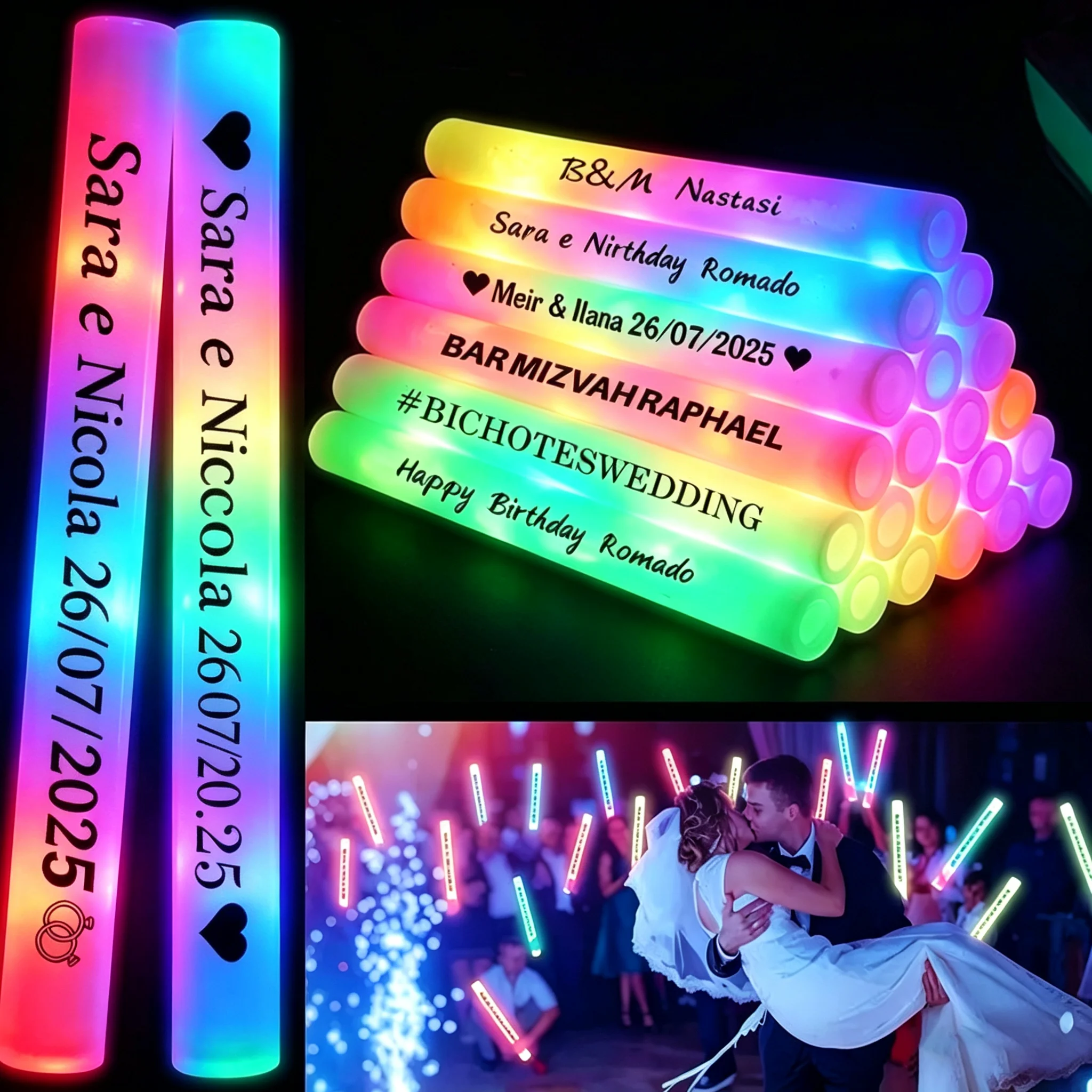 60/100/1000pcs Colorful Custom Glow Sticks Personalize Cheers LED Foam Sticks for Football Match Concert Birthday Wedding Party
60/100/1000pcs Colorful Custom Glow Sticks Personalize Cheers LED Foam Sticks for Football Match Concert Birthday Wedding Party