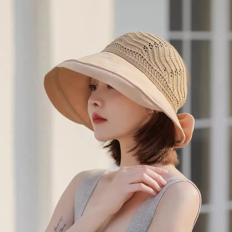 Women Summer Wide Brim Knit Sun Hat UPF50+ Lace Up Wave Pattern Bowknot Adjustable Beach Sun Visor for Outdoor Travel
Women Summer Wide Brim Knit Sun Hat UPF50+ Lace Up Wave Pattern Bowknot Adjustable Beach Sun Visor for Outdoor Travel