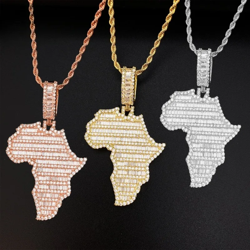Iced Bling 5A Zircon Africa Map Pendant Necklace Hiphop Jewelry Baguette Cubic Zirconia Geometric Necklaces for Men Birthday
Iced Bling 5A Zircon Africa Map Pendant Necklace Hiphop Jewelry Baguette Cubic Zirconia Geometric Necklaces for Men Birthday