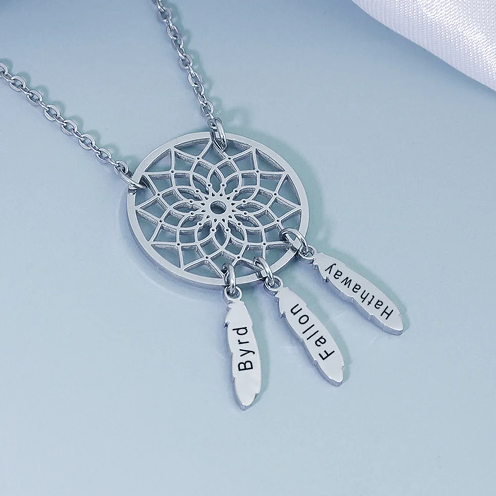 Personalized Family Names leaves Pendant Necklace Dream Catcher Necklace Stainless Steel Necklace Jewellry Gift
Personalized Family Names leaves Pendant Necklace Dream Catcher Necklace Stainless Steel Necklace Jewellry Gift