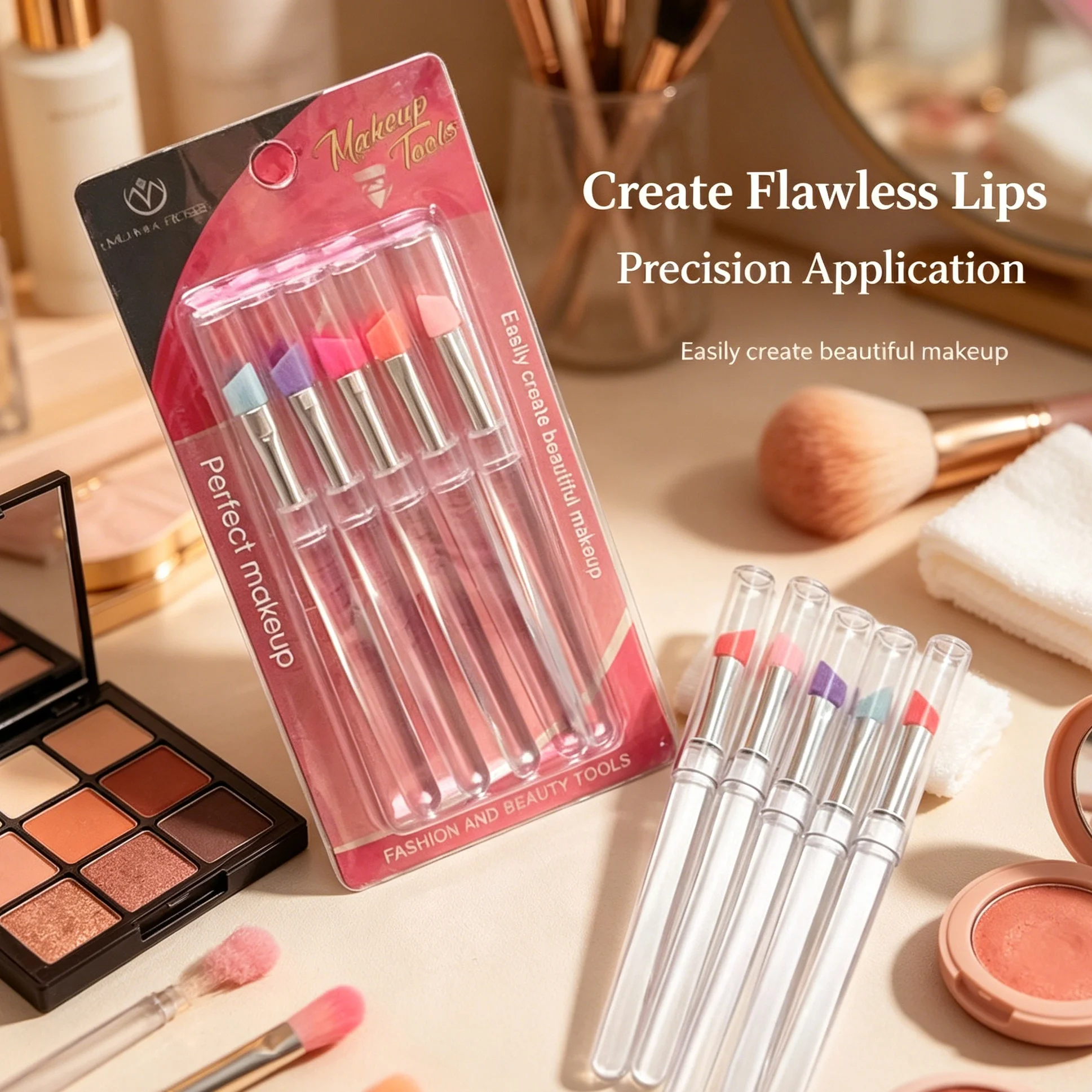 5-pack of transparent rod silicone lip brushes, silicone lip glaze brushes.
5-pack of transparent rod silicone lip brushes, silicone lip glaze brushes.
