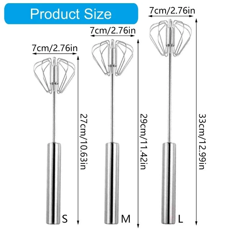 652F Hand Push Whisks Blenders Stainless Steels Eggs Beater Semi Automatic Mixer Manual Turning Easy Whisks Milk Frother
652F Hand Push Whisks Blenders Stainless Steels Eggs Beater Semi Automatic Mixer Manual Turning Easy Whisks Milk Frother