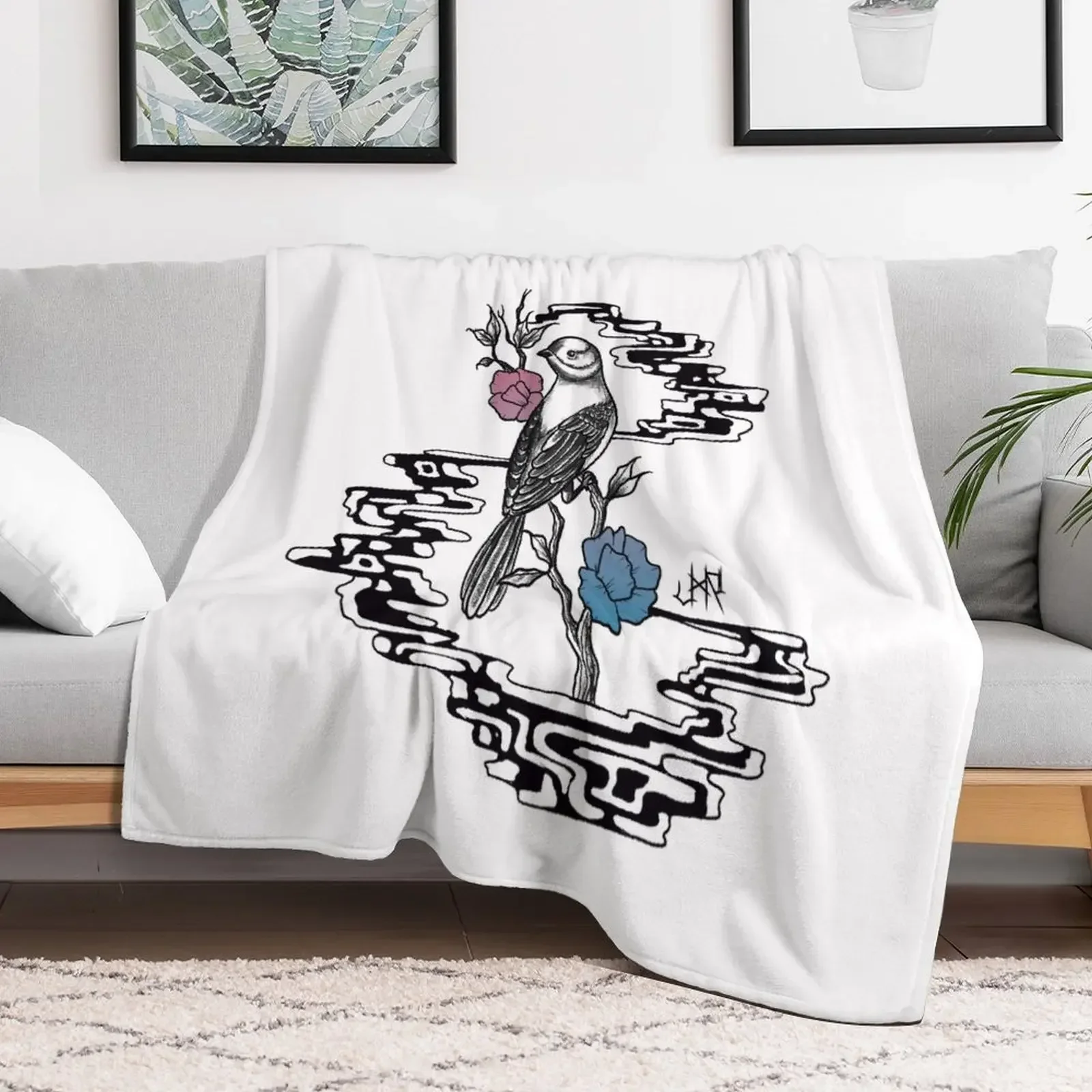 Bird on a Cloud Throw Blanket manga Stuffeds Blankets 
Bird on a Cloud Throw Blanket manga Stuffeds Blankets