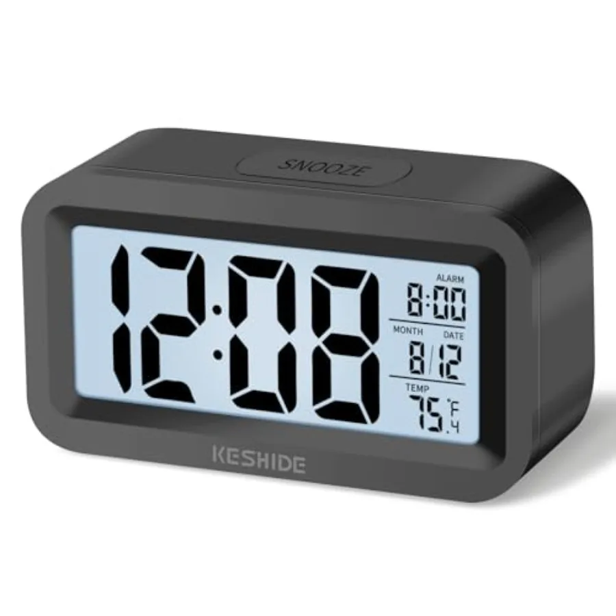 Travel Digital Alarm Clock, Battery Operated with Backlight, Indoor Temperature, Desk Small Clock, Snooze Model, 12/24H Display
Travel Digital Alarm Clock, Battery Operated with Backlight, Indoor Temperature, Desk Small Clock, Snooze Model, 12/24H Display