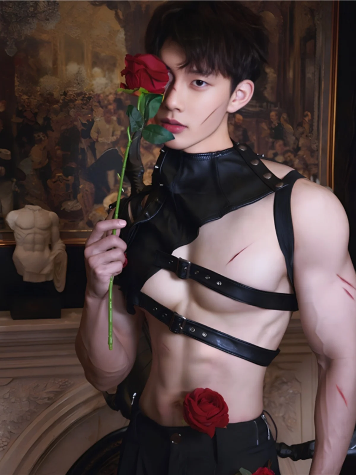 Punk PU Leather Single oulder ket Vest for Men Stage Bar Sexy Performance Armor Vest Faionable Slim Fit Urban Sle
Punk PU Leather Single oulder ket Vest for Men Stage Bar Sexy Performance Armor Vest Faionable Slim Fit Urban Sle