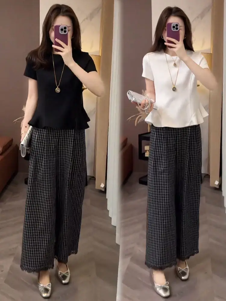 Fashionable Summer Outfit Women's Short Sleeve T-Shirt And Wide Leg Pants Set Breathable Comfortable Two-Piece Ensemble
Fashionable Summer Outfit Women's Short Sleeve T-Shirt And Wide Leg Pants Set Breathable Comfortable Two-Piece Ensemble