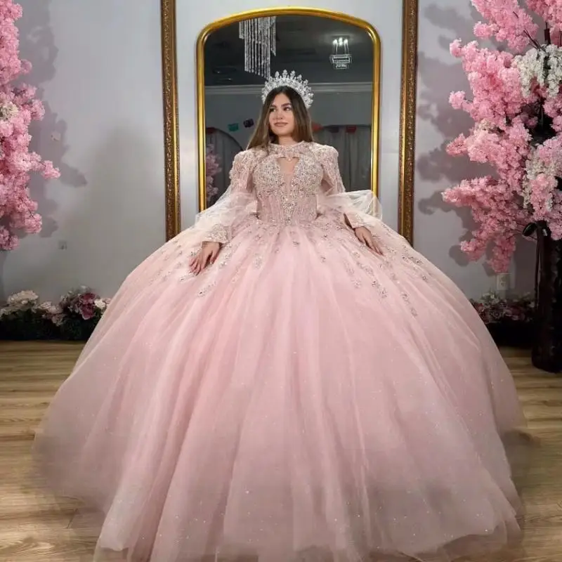 Customized Pink Princess Ball Gown Quinceanera Dress Beading Crystals Vestidos De15 Años Birthday Party Detachable Sleeves
Customized Pink Princess Ball Gown Quinceanera Dress Beading Crystals Vestidos De15 Años Birthday Party Detachable Sleeves