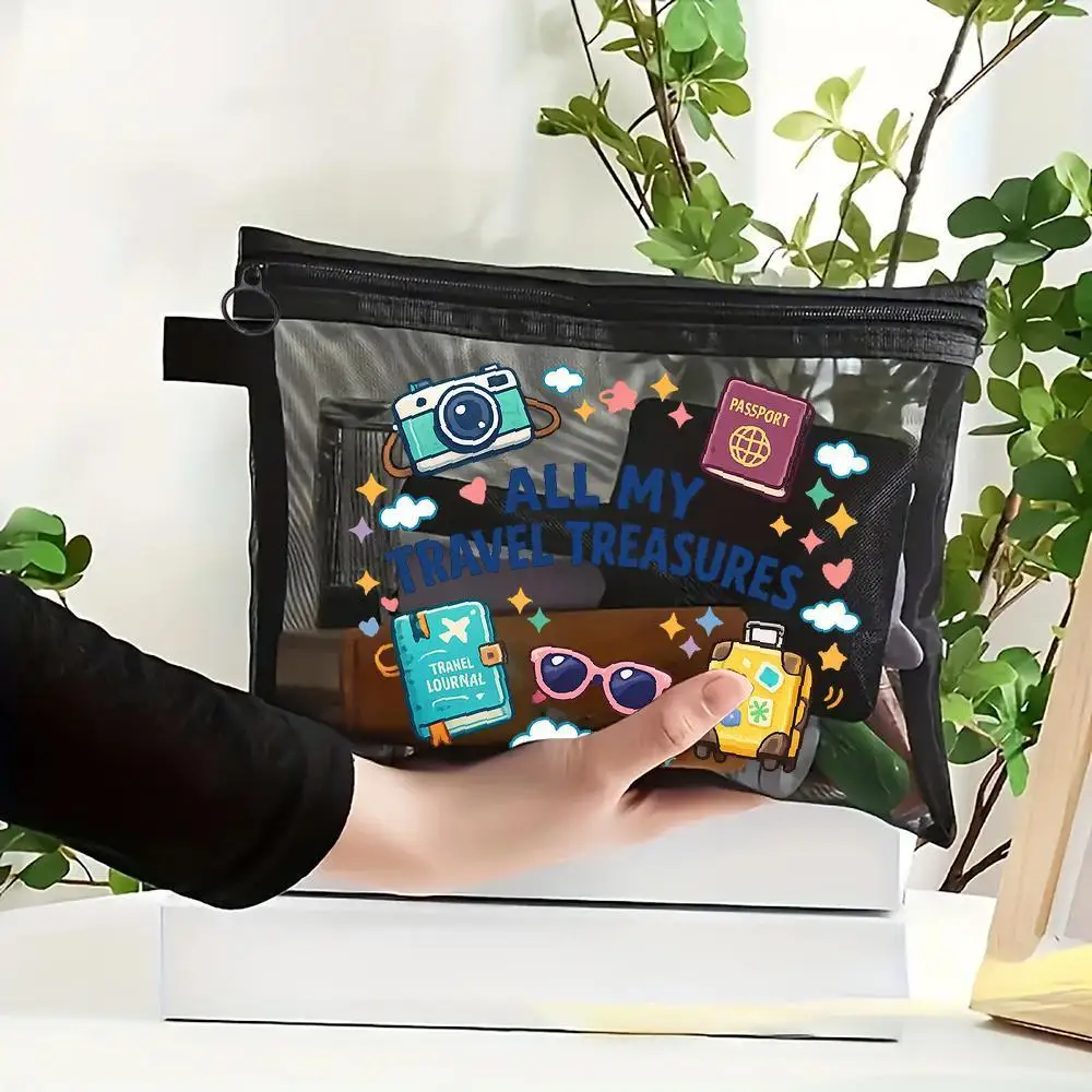Toiletry Bag Cartoon Camera Passport Suitcase Mesh Zipper Cosmetic Bag Daily Makeup Organization for Travelers Summer Beach
Toiletry Bag Cartoon Camera Passport Suitcase Mesh Zipper Cosmetic Bag Daily Makeup Organization for Travelers Summer Beach