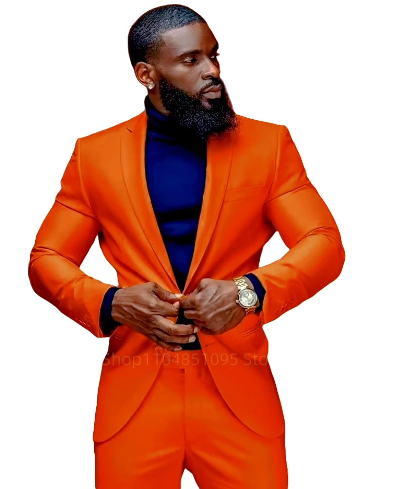 Оранжевые повседневные мужские костюмы Slim Fit, однобортные смокинги с пиковыми лацканами, комплект из двух предметов для свадьбы, ужина, банкета, выпускного вечера
Оранжевые повседневные мужские костюмы Slim Fit, однобортные смокинги с пиковыми лацканами, комплект из двух предметов для свадьбы, ужина, банкета, выпускного вечера