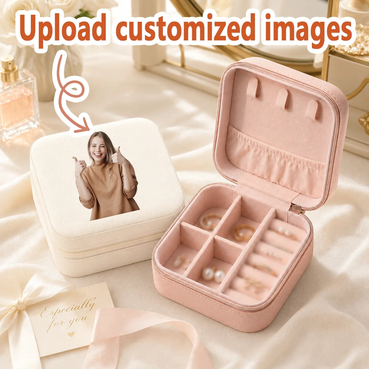Personalized photo jewelry box | Portable travel jewelry organizer, women's gift, souvenir
Personalized photo jewelry box | Portable travel jewelry organizer, women's gift, souvenir