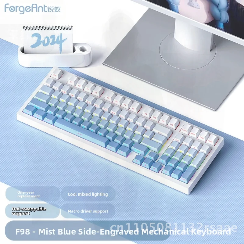 Проводная механическая клавиатура Ruiyi F98, многоцветная градиентная боковая гравировка, игровой офис для киберспорта, совместимая с зеленым/коричневым/красным 
Проводная механическая клавиатура Ruiyi F98, многоцветная градиентная боковая гравировка, игровой офис для киберспорта, совместимая с зеленым/коричневым/красным