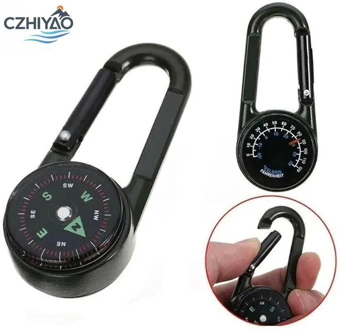 CZHIYAO 3-in-1 Mini Compass Climbing buckle With Directional Thermometer Keychain Outdoor Hiking Camping Mountaineering Hunting
CZHIYAO 3-in-1 Mini Compass Climbing buckle With Directional Thermometer Keychain Outdoor Hiking Camping Mountaineering Hunting