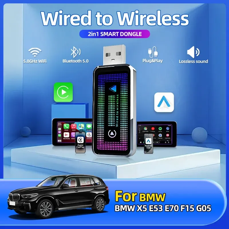 2in1 Wireless CarPlay Android Auto Wireless Smart Dongle Mini Box Plug And Play For BMW X4 F26 G02 Car Accessories Tools
2in1 Wireless CarPlay Android Auto Wireless Smart Dongle Mini Box Plug And Play For BMW X4 F26 G02 Car Accessories Tools