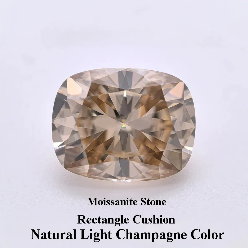 Moissanite Stone Natural Light Champagne Color Rectangle Cushion Cut Lab Grown Diamond Advanced Jewelry Making Materials
Moissanite Stone Natural Light Champagne Color Rectangle Cushion Cut Lab Grown Diamond Advanced Jewelry Making Materials