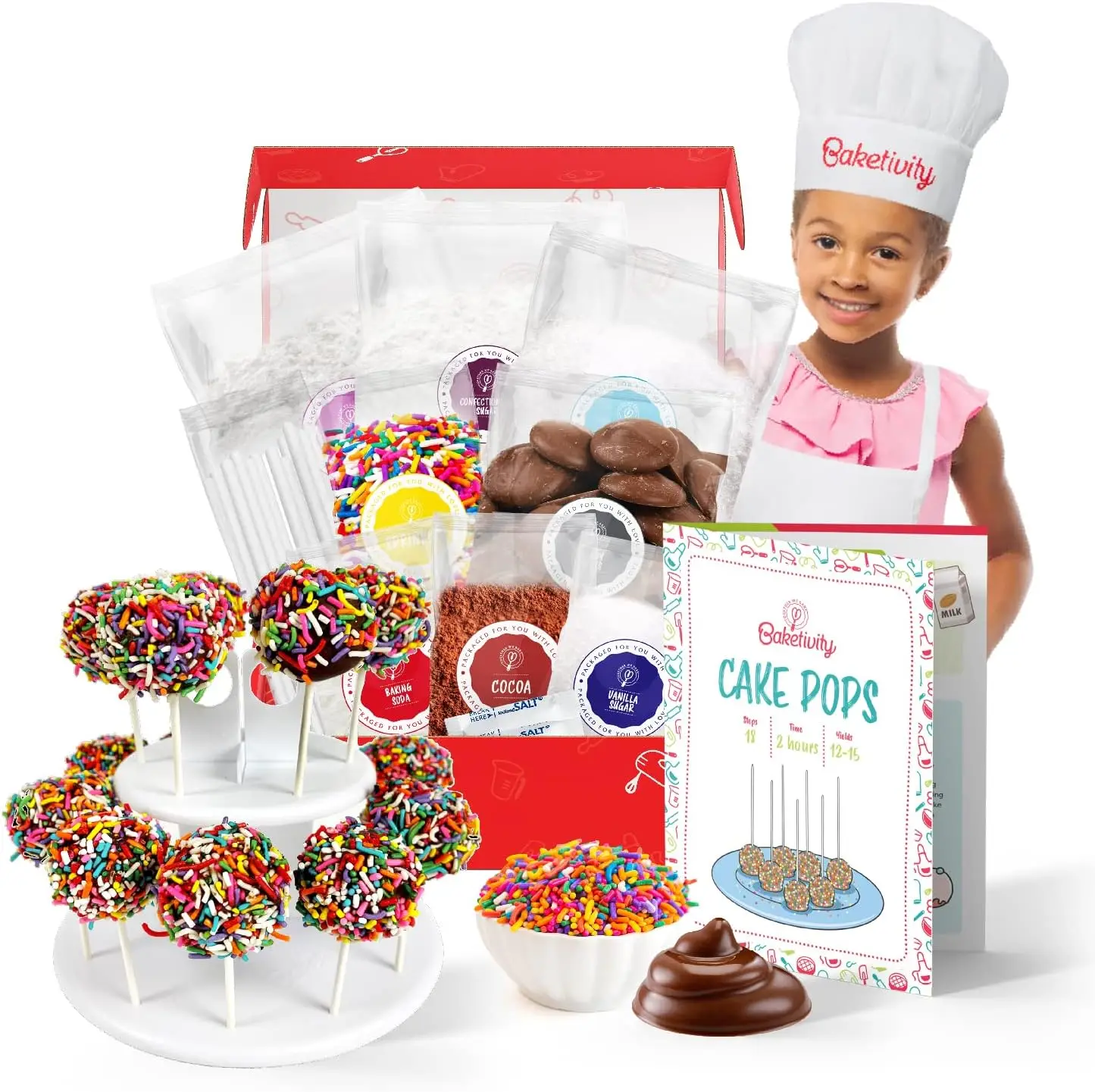 Kids Cake Pop Baking Kit - No Mold Needed, Includes Stand & Ingredients for Fun Family Activity
Kids Cake Pop Baking Kit - No Mold Needed, Includes Stand & Ingredients for Fun Family Activity
