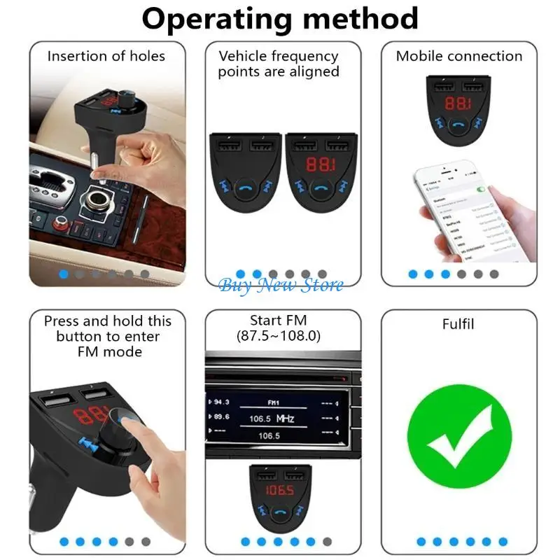20CE Car Bluetooth-compatible 4.2 FM Transmitter Adapters Music Player Double USB 3.1Amp Fast Charging Adapters
20CE Car Bluetooth-compatible 4.2 FM Transmitter Adapters Music Player Double USB 3.1Amp Fast Charging Adapters