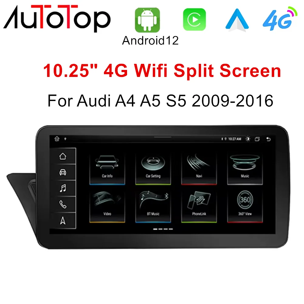10.25" Wireless Carplay Android Auto Multimedia Display Screen GPS Navigation For Audi A4 B8 A5 S5 2009-2016
10.25" Wireless Carplay Android Auto Multimedia Display Screen GPS Navigation For Audi A4 B8 A5 S5 2009-2016