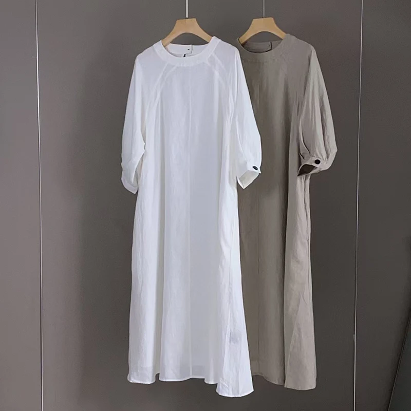Women's Old Money Style 100% Linen Dress, Round Neck Drop Shoulder Lantern Sleeve Belted Long Dress, High Quality Dress, 2025
Women's Old Money Style 100% Linen Dress, Round Neck Drop Shoulder Lantern Sleeve Belted Long Dress, High Quality Dress, 2025