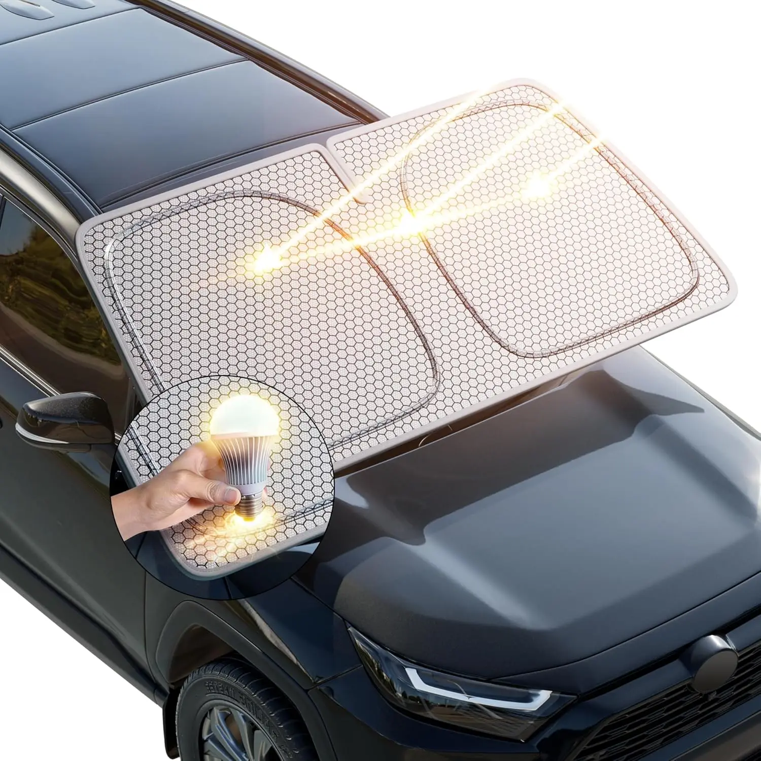 Graphene Car Windshield Sun Shade - Heat Absorption Coating, X-Large-61 × 34 in
Graphene Car Windshield Sun Shade - Heat Absorption Coating, X-Large-61 × 34 in