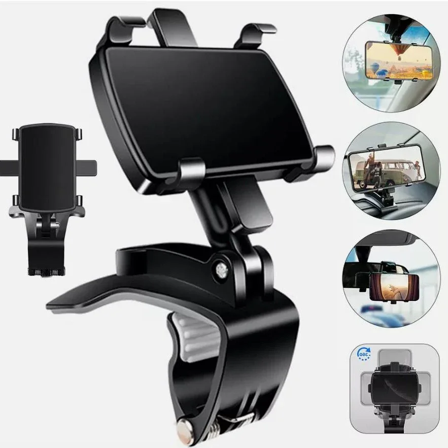 Universal 90° Rotatable Car Phone Holder Clip, Portable Secure Dashboard Mount for Smartphones
Universal 90° Rotatable Car Phone Holder Clip, Portable Secure Dashboard Mount for Smartphones