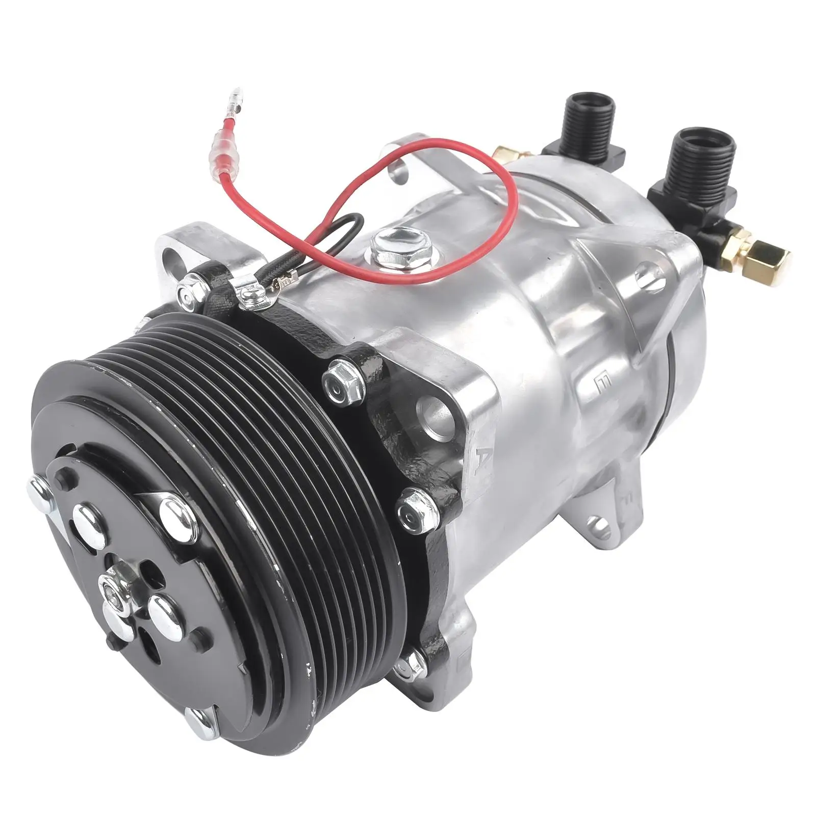 AC Compressor with Clutch Replacement for TM 16 TM -16 8, 12 Volt, Aluminum 103-56120, 488-46120 
AC Compressor with Clutch Replacement for TM 16 TM -16 8, 12 Volt, Aluminum 103-56120, 488-46120