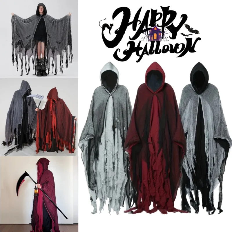 Halloween Cloak Costume Grim Reaper Robe Scary Ghost House Attire Horror Prank Prop Gothic Cape Outfit Spooky Party Wear
Halloween Cloak Costume Grim Reaper Robe Scary Ghost House Attire Horror Prank Prop Gothic Cape Outfit Spooky Party Wear