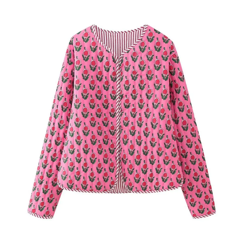 Women's Cotton-Padded Jacket Flower Print European American Style Fashion Small Fit Trendy Outerwear
Women's Cotton-Padded Jacket Flower Print European American Style Fashion Small Fit Trendy Outerwear
